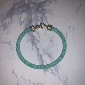 Teal Nautical Hook Closure Bangle Bracelet